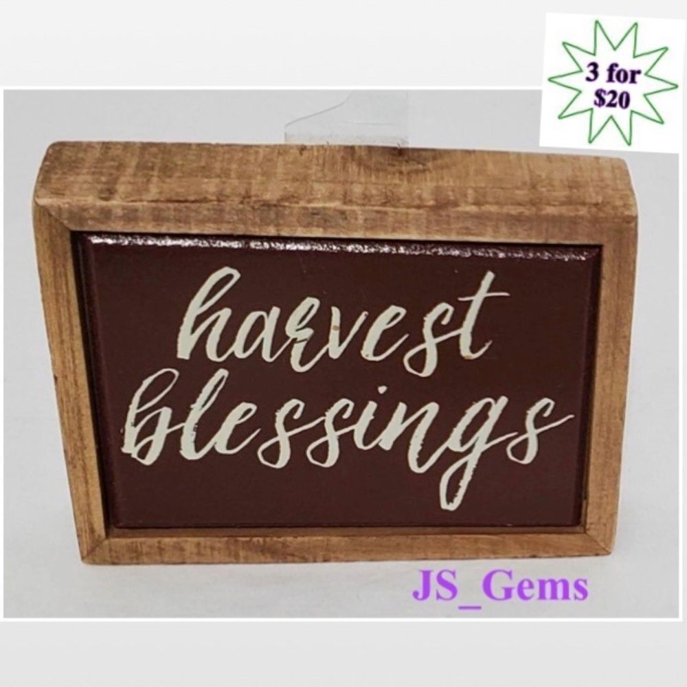 New Harvest Blessings Wood Home Sign